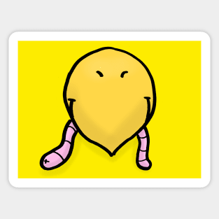 Bird With Worm (Yellow) Sticker